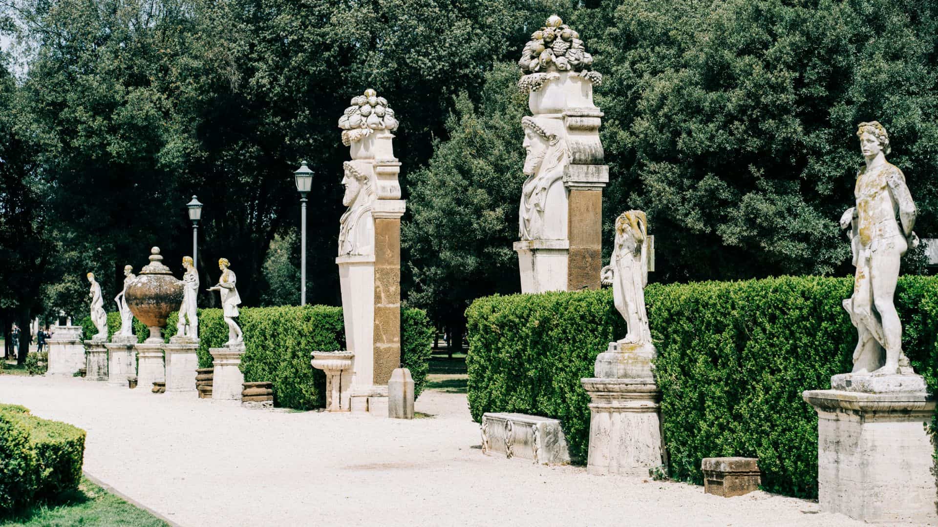 Il parco di villa Borghese a Roma