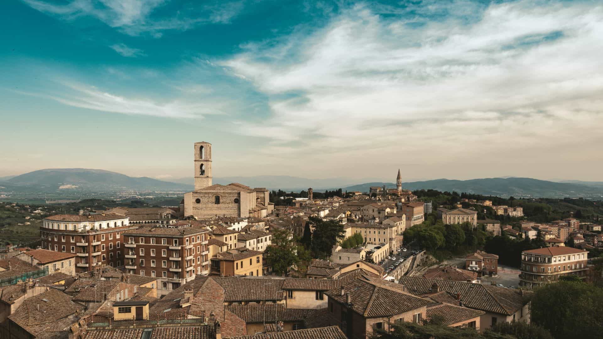 Vista dall'alto della città di Perugia