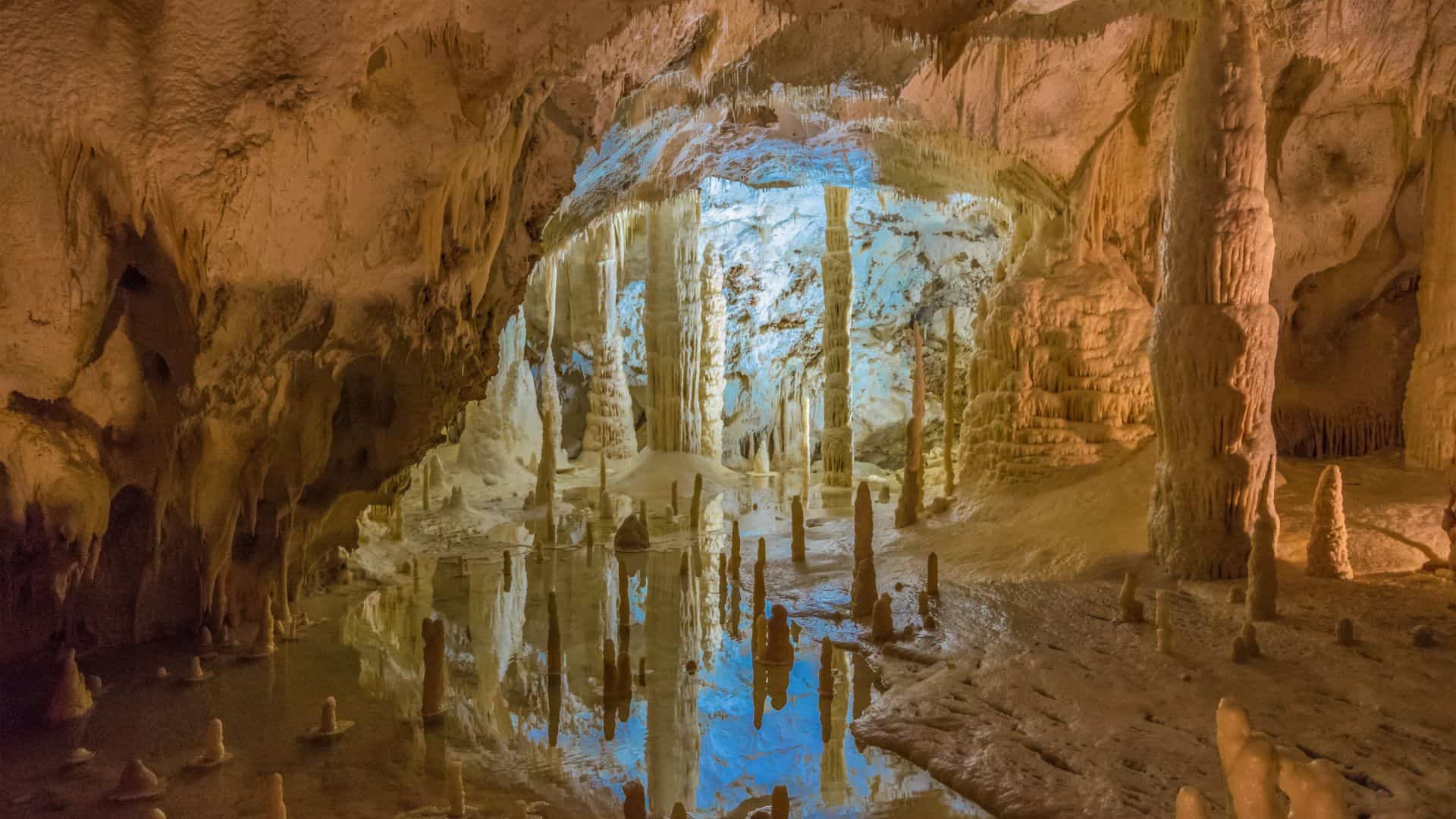 The interior of the Frasassi Caves
